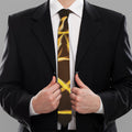 Flaming Pentagram Symbol Print Necktie