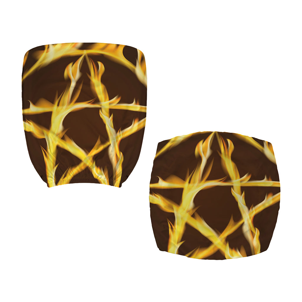 Flaming Pentagram Symbol Print Office Chair Cover