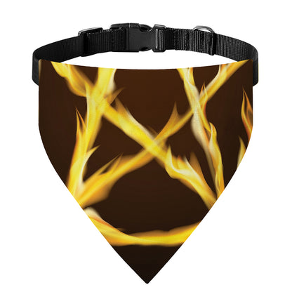 Flaming Pentagram Symbol Print Over The Collar Dog Bandana