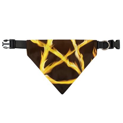Flaming Pentagram Symbol Print Over The Collar Dog Bandana