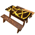 Flaming Pentagram Symbol Print Picnic Table Cover