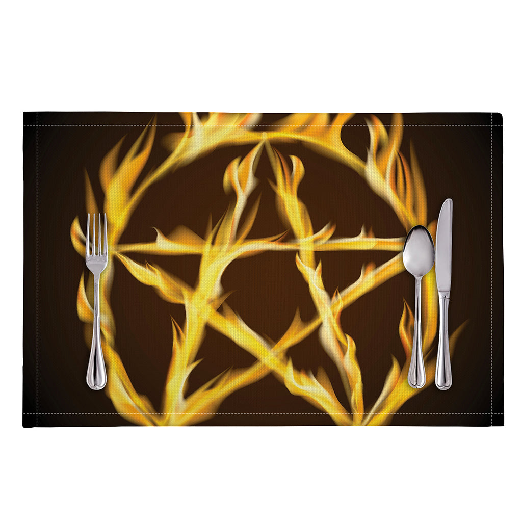 Flaming Pentagram Symbol Print Placemat