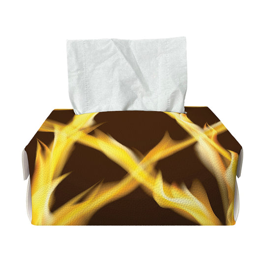 Flaming Pentagram Symbol Print Rectangle Tissue Box Cover