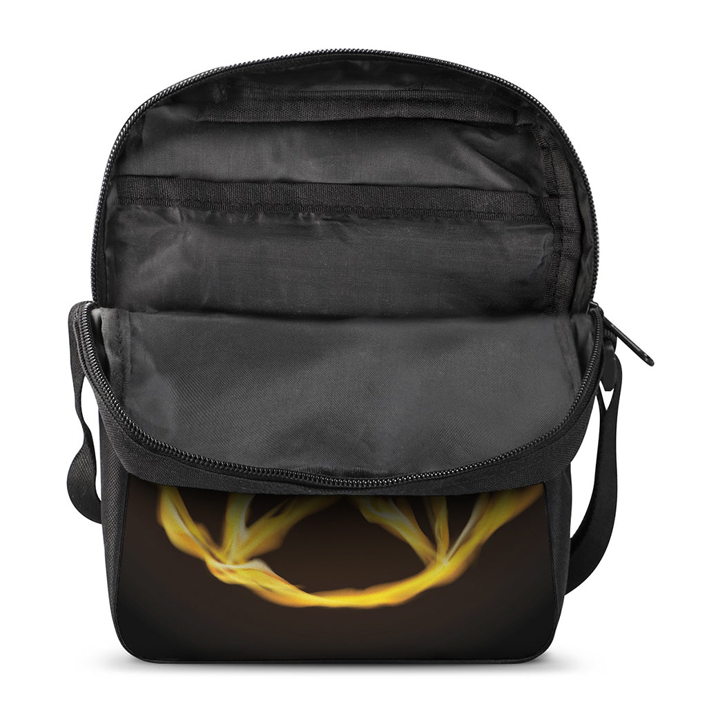 Flaming Pentagram Symbol Print Rectangular Crossbody Bag