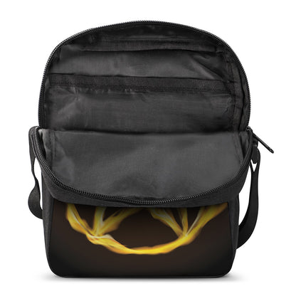Flaming Pentagram Symbol Print Rectangular Crossbody Bag