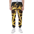 Flaming Pentagram Symbol Print Joggers