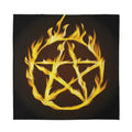 Flaming Pentagram Symbol Print Silk Bandana