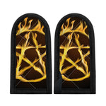 Flaming Pentagram Symbol Print Skillet Handle Cover