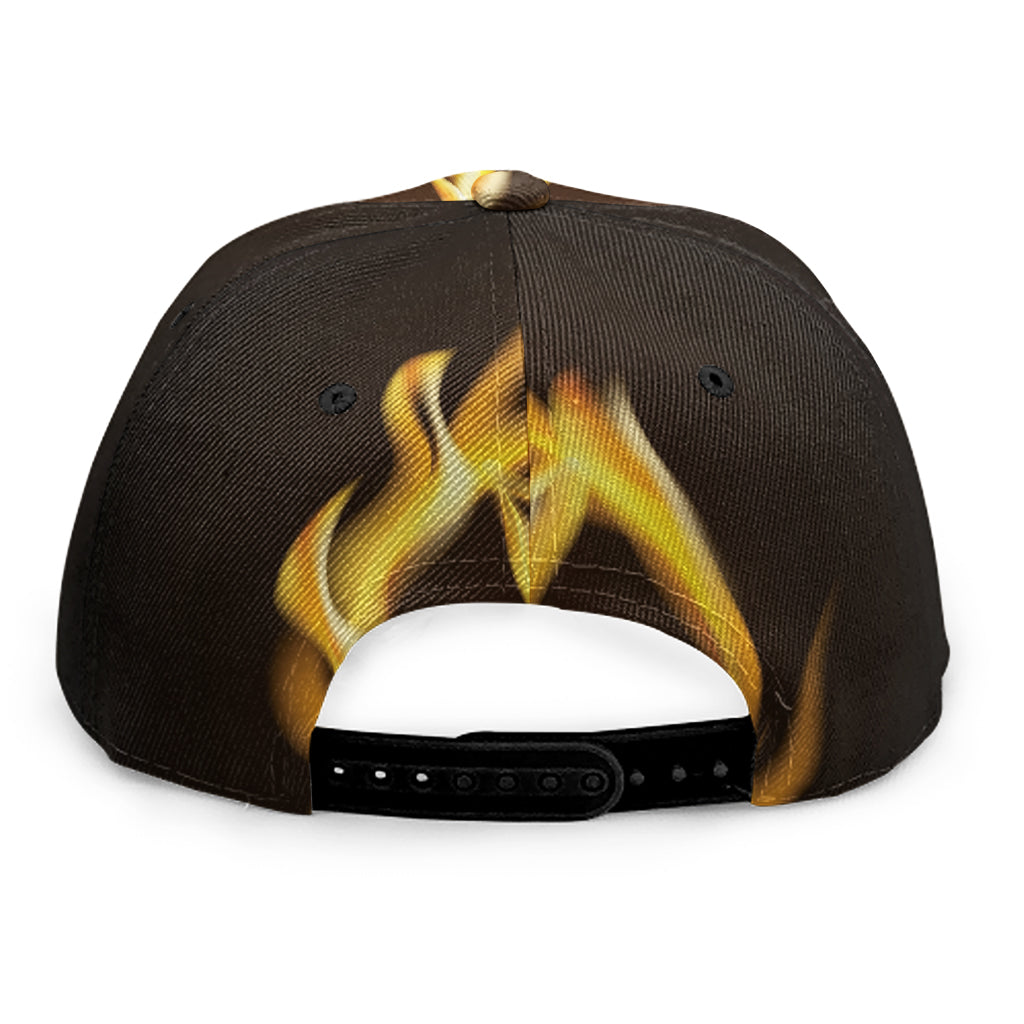 Flaming Pentagram Symbol Print Snapback Cap