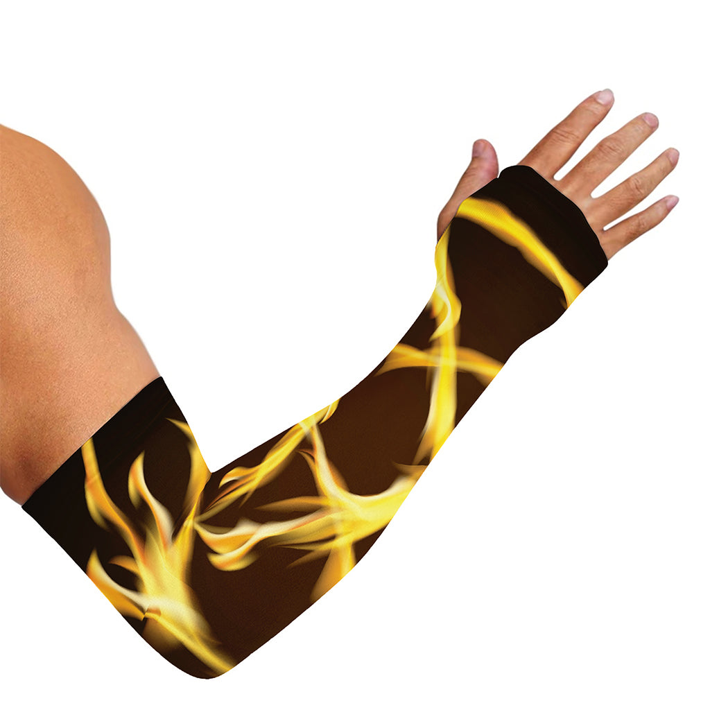 Flaming Pentagram Symbol Print Sun Protection Arm Sleeves