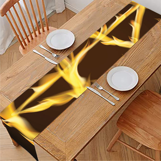 Flaming Pentagram Symbol Print Table Runner