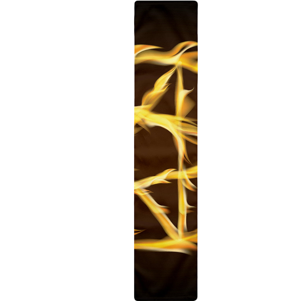 Flaming Pentagram Symbol Print Table Runner