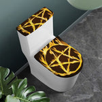 Flaming Pentagram Symbol Print Toilet Lid And Tank Cover Set