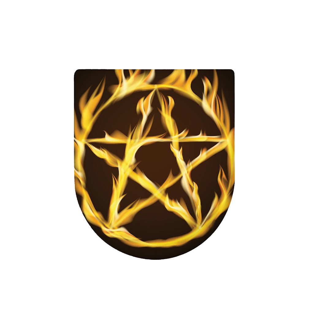 Flaming Pentagram Symbol Print Toilet Lid Cover