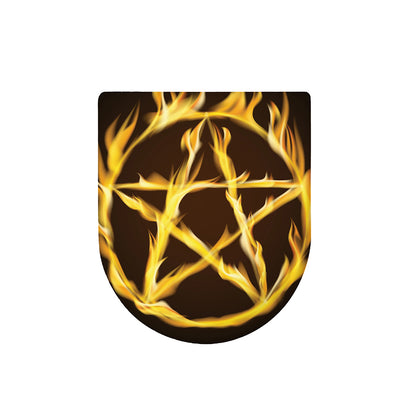 Flaming Pentagram Symbol Print Toilet Lid Cover