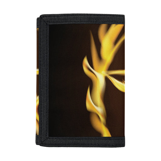 Flaming Pentagram Symbol Print Trifold Wallet