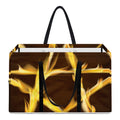 Flaming Pentagram Symbol Print Utility Tote Bag
