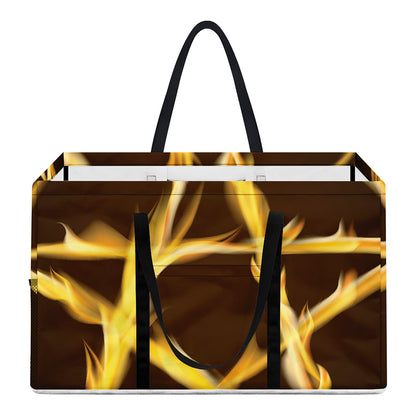 Flaming Pentagram Symbol Print Utility Tote Bag