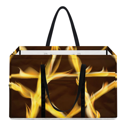 Flaming Pentagram Symbol Print Utility Tote Bag