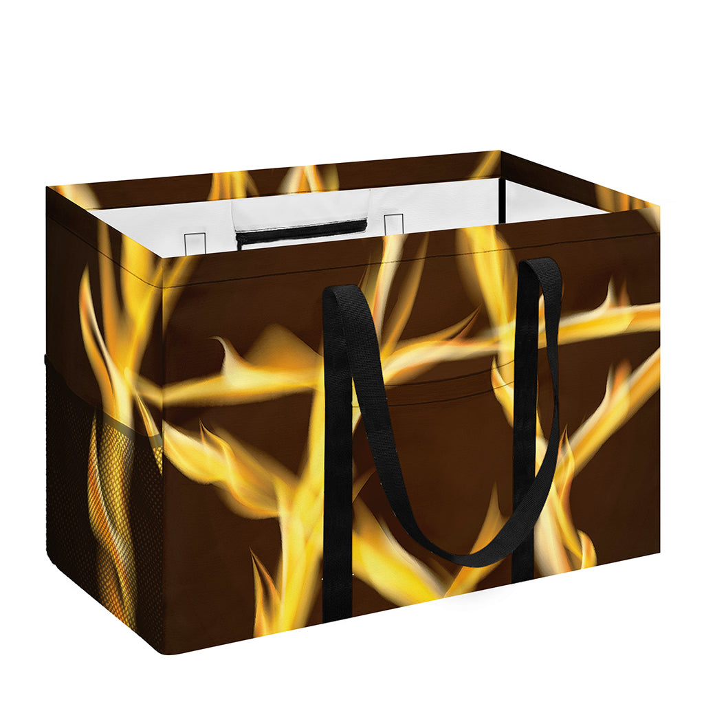 Flaming Pentagram Symbol Print Utility Tote Bag