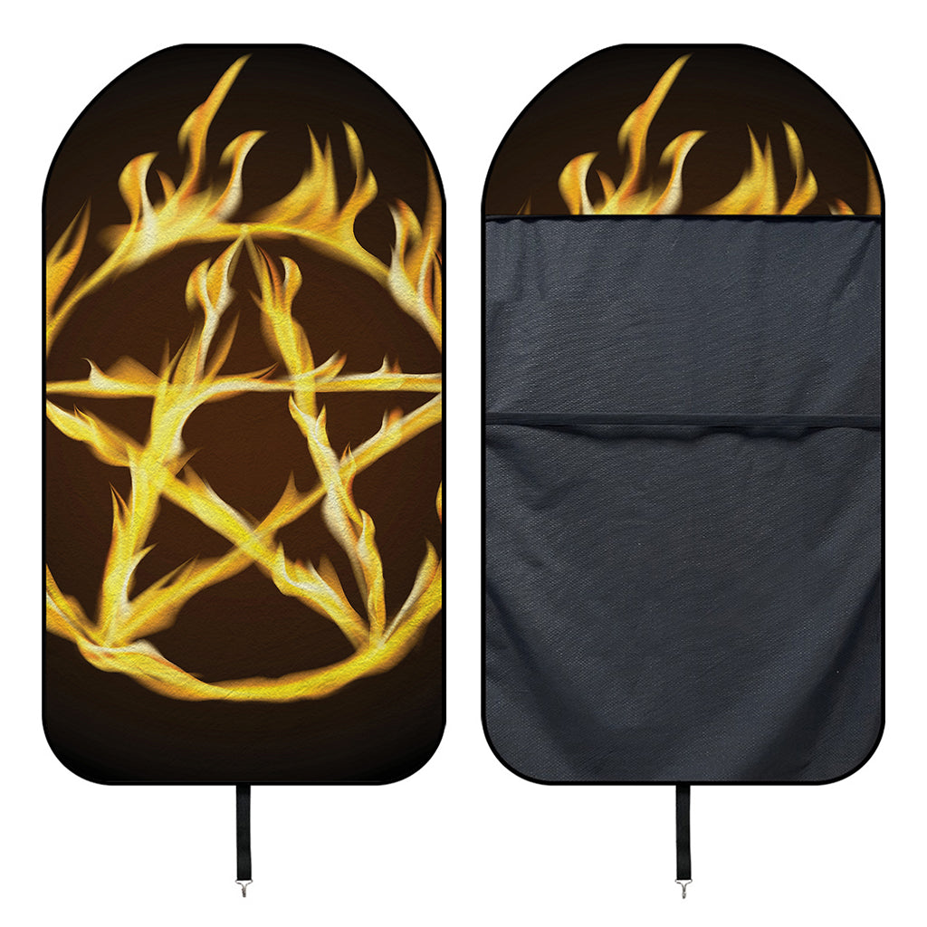 Flaming Pentagram Symbol Print Waterproof Car Seat Cover