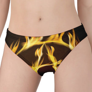 Flaming Pentagram Symbol Print Women's Panties