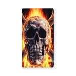 Flaming Skull And Cross Wrench Print Baby Crib Sheet