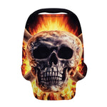 Flaming Skull And Cross Wrench Print Baby Seat Cover