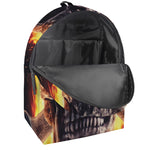 Flaming Skull And Cross Wrench Print Backpack