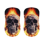 Flaming Skull And Cross Wrench Print Bar Stool Covers
