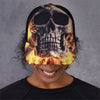 Flaming Skull And Cross Wrench Print Baseball Cap