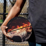 Flaming Skull And Cross Wrench Print Basketball