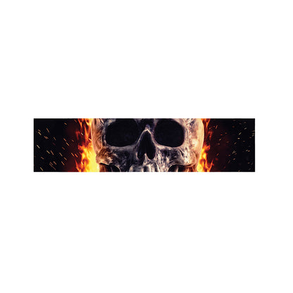 Flaming Skull And Cross Wrench Print Bed Runner
