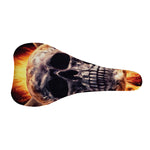 Flaming Skull And Cross Wrench Print Bicycle Seat Cover