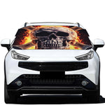 Flaming Skull And Cross Wrench Print Car Windshield Snow Cover
