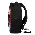Flaming Skull And Cross Wrench Print Casual Backpack