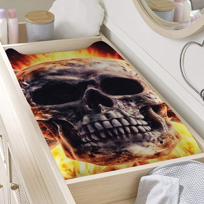 Flaming Skull And Cross Wrench Print Changing Pad Cover