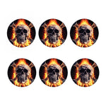 Flaming Skull And Cross Wrench Print Coaster Set