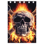 Flaming Skull And Cross Wrench Print Curtain
