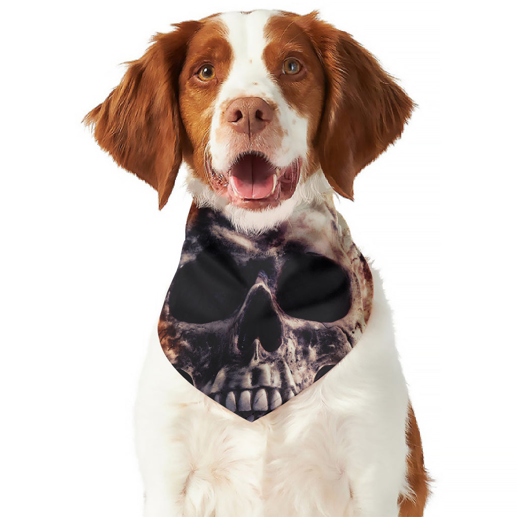 Flaming Skull And Cross Wrench Print Dog Bandana