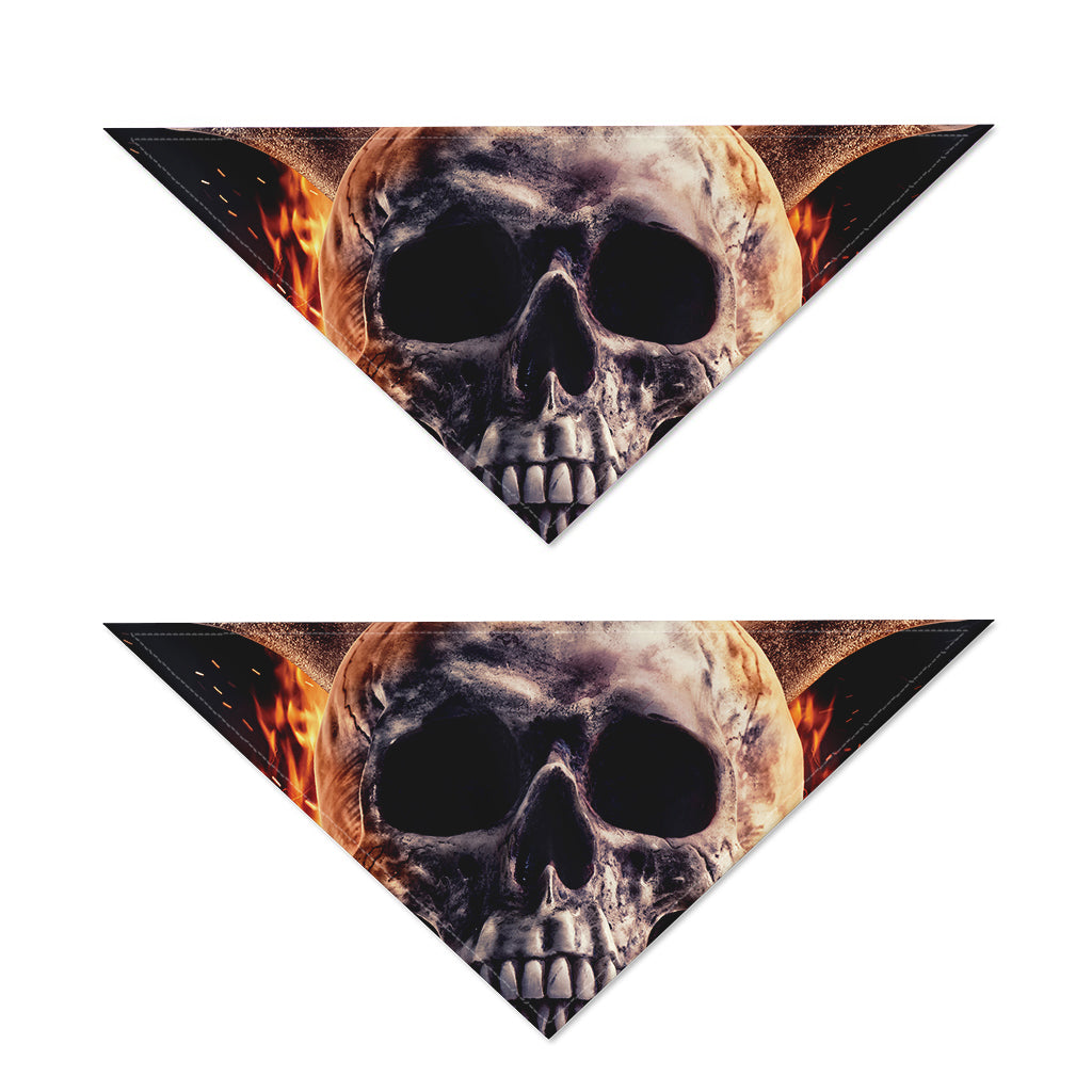 Flaming Skull And Cross Wrench Print Dog Bandana