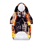 Flaming Skull And Cross Wrench Print Dog Zip Up Hoodie