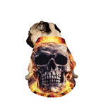 Flaming Skull And Cross Wrench Print Dog Zip Up Jacket