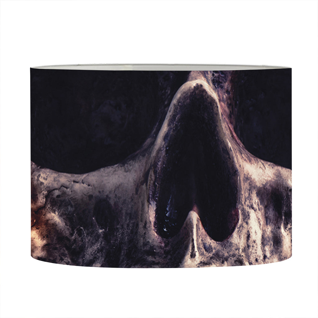 Flaming Skull And Cross Wrench Print Drum Lamp Shade