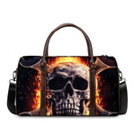Flaming Skull And Cross Wrench Print Duffle Bag