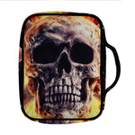 Flaming Skull And Cross Wrench Print Front Pocket Bible Bag