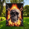 Flaming Skull And Cross Wrench Print Garden Flag