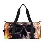 Flaming Skull And Cross Wrench Print Gym Bag