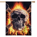 Flaming Skull And Cross Wrench Print House Flag