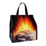 Flaming Skull And Cross Wrench Print Insulated Lunch Tote